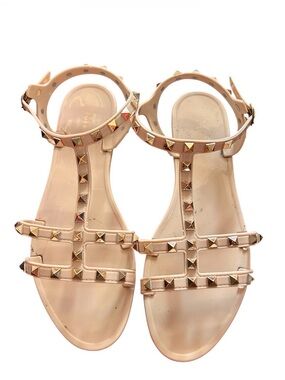 Mudd Nude Studded T-Strap Sandals